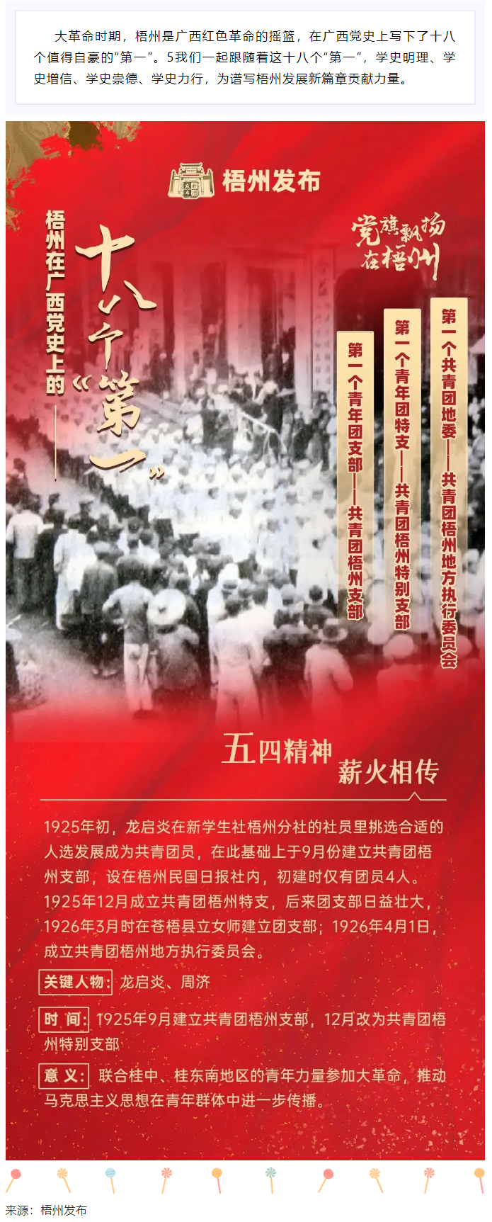 【職工學黨史】梧州的18個“第一”之⑾丨廣西第一個共青團地委、第一個青年團特支、第一個青年團支部.png