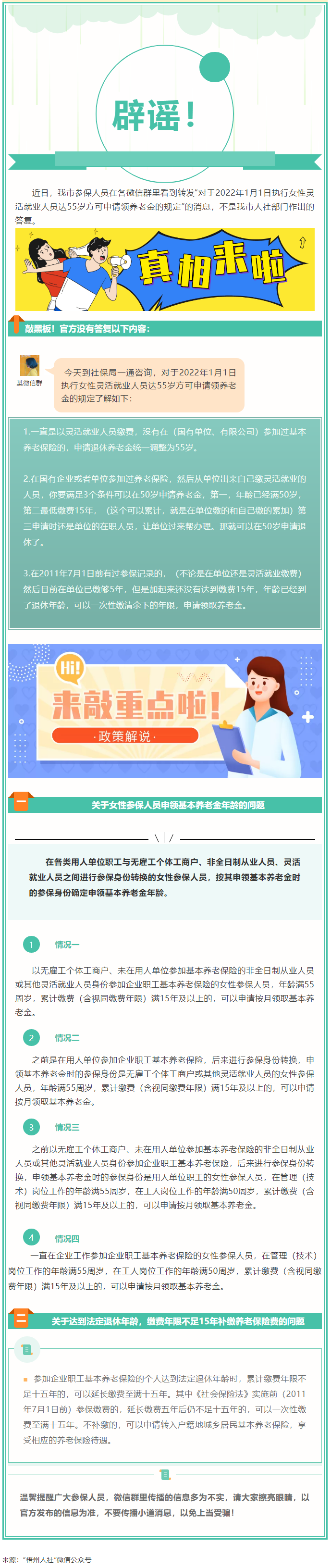 【辟謠】網傳“女性靈活就業人員申領基本養老金的規定”不實！.png