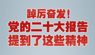 【黨的二十大】踔厲奮發！黨的二十大報告提到了這些精神