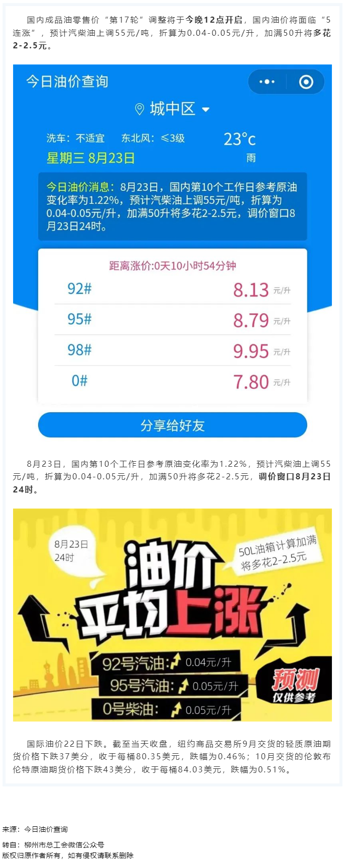 油價(jià)今晚“5連漲”！下班趕緊加油.png