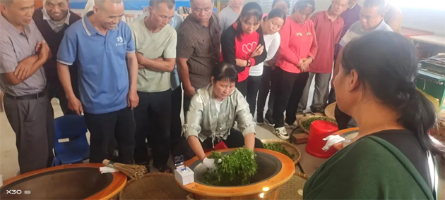 蒙山縣總工會舉辦“送培創工程”手工制作炒茶技能培訓班