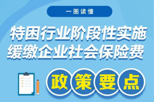 一張圖看明白：特困行業階段性緩繳企業社保費政策要點